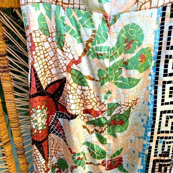 ✨ Beautiful handmade silk dress in a unique mosaic floral pattern. Size 12. - Picture 5 of 11